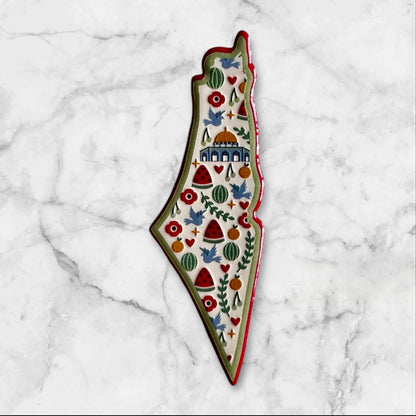 Palestinian Map Magnets - Traditional & Cultural Motifs