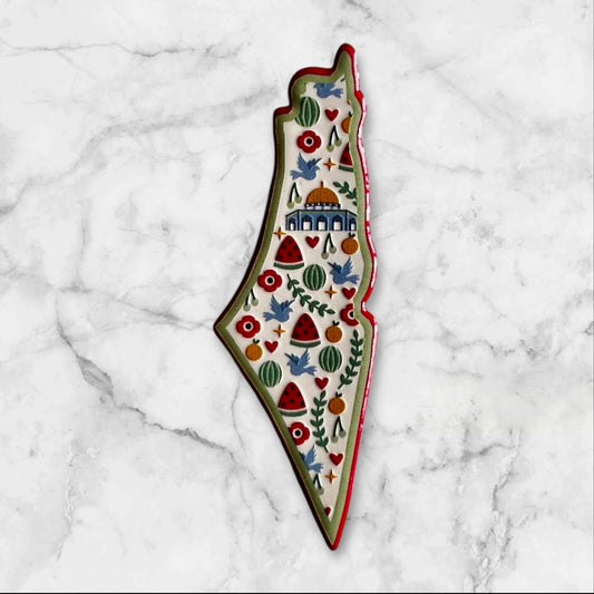 Palestinian Map Magnets - Traditional & Cultural Motifs