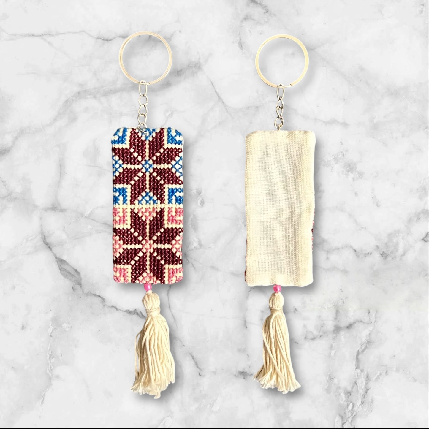 Handmade Embroidered (tatreez) Keychain Decorations