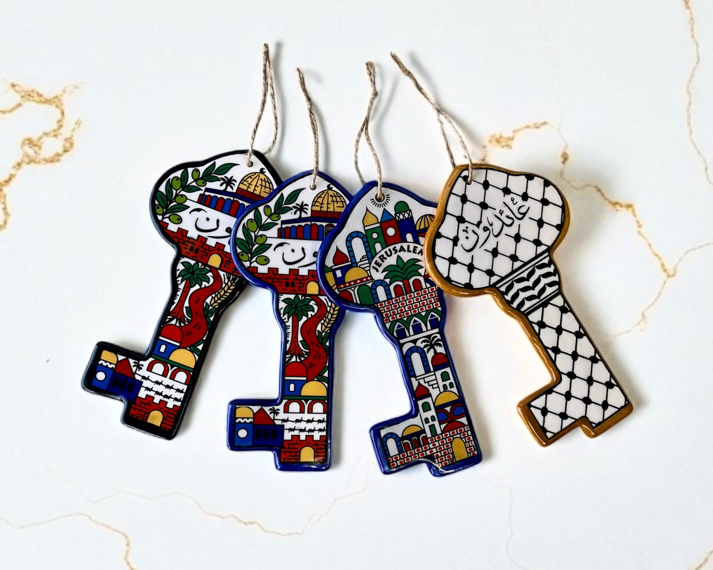 Handmade Palestinian Ceramic Keys of Return