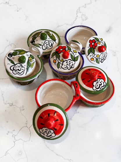 Handmade Ceramic Olive Oil & Za’atar Sets