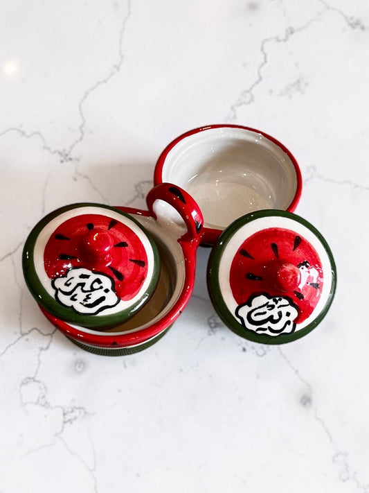 Handmade Ceramic Olive Oil & Za’atar Sets